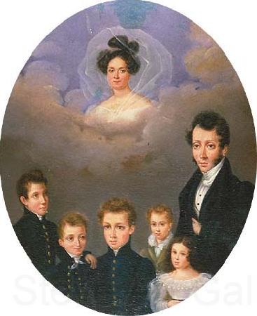 unknow artist Creole Family Mourning Portrait, New Orleans France oil painting art